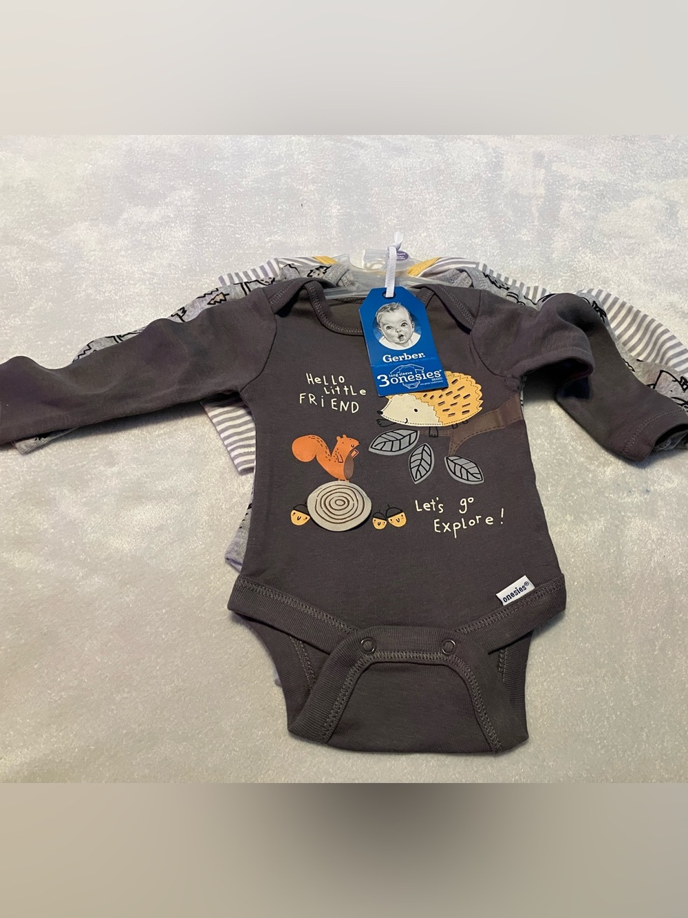 Gerber Baby Boys' Woodland'Hello Little Friend' Bodysuit Set